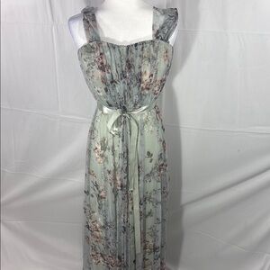 Floral Maxi Dress with Ruffle Straps